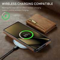 Étui pour téléphone Samsung Galaxy S26 Ultra avec support magnétique pour recharge sans fil et porte-cartes en similicuir, compatible S25 Plus S24 S23 S22