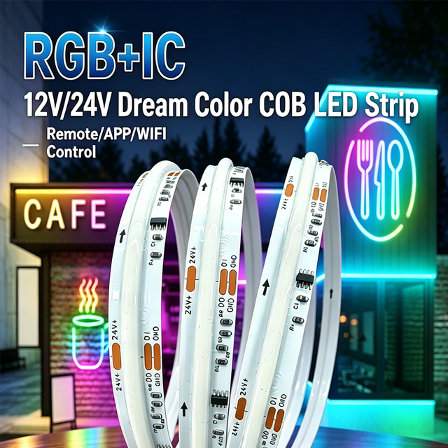 Strip Light Rgb Dream Color 12v 24v App/RF Controller Holiday Lighting Led Strip Light Rgb 576lamps 3 Years Warranty