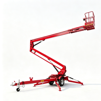 Plateforme Aérienne Hydraulique Portative Remorquable avec Système de Descente d'Urgence, Mini-élévateur pour les Tâches d'Installation d'Éclairage de Scène et d'Événements
