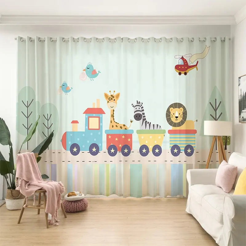 Cute Pattern Home Curtain Printed High Quality Anime Kids Curtains Bedroom
