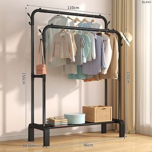 <span class=keywords><strong>Porte</strong></span>-vêtements métallique robuste à double niveau sur pied pour salon, chaussures et présentation de vêtements en magasin - Product Image 4