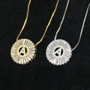 20mm White Stone Gold/<strong>Silver</strong> Plated <strong>Initial</strong> <strong>Necklace</strong> Pendant Letter Charms Jewelry Making - Product Image 2