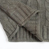 AiNear Vente en gros de pull en laine et cachemire à manches longues avec logo personnalisé Oem & Odm Pull en tricot à col rond et torsadé marron pour hommes