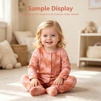 Vêtements pour bébés en gros, teinture végétale, teinture naturelle, tie-dye, combinaison en coton ajustée pour tout-petits, barboteuse pour bébé