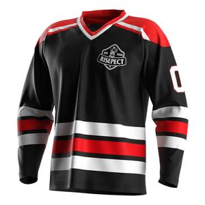 Camiseta de Hockey de Moda para Hombre, Bordada, de Manga Larga, Talla Grande, Sublimada, Uniforme Deportivo - Product Image 1