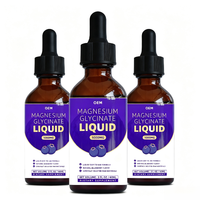 Magnesium Glycinate Cair 60ml Rasa Blueberry Alami Suplemen Makanan untuk Grosir Label Kustom