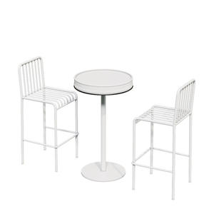 आउटडोर डाइनिंग मेटल टेबल और चेयर सेट आयरन हाई-टॉप टेबल और कुर्सी सेट छोटे गोल टेबल आधुनिक डिजाइन जल प्रतिरोधी - Product Image 2