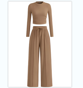 Traje deportivo activo para mujer, blusa informal de trabajo de Fitness diario, traje de falda corta, traje sólido de talla grande, vestido occidental para mujer, Top para - Product Image 1