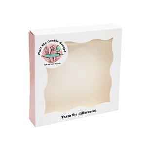 Custom Recycled Materials Cookie Packaging Box White Cardboard Baking Box with <b>Window</b> Food Grade Folding Box for Snacking - Product Image 5