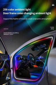 Nouveaux 256 couleurs atmosphère lumière acrylique intérieur voiture <span class=keywords><strong>porte</strong></span> LED lumières sans fil APP éclairage ambiant Kits fibre optique bande LED - Product Image 3