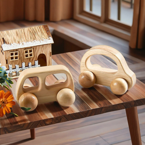 Caoxian Huashen 2 Stuks Houten Auto 'S Montessori Verpleging Play Gym Onafgewerkt Hout Auto 'S Houten Auto 'S Voor Peuters - Product Image 6