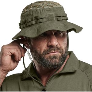 Sombrero táctico personalizado para hombre, transpirable, de malla, tipo bucket, para caza, senderismo, pesca y actividades al aire libre. - Product Image 1