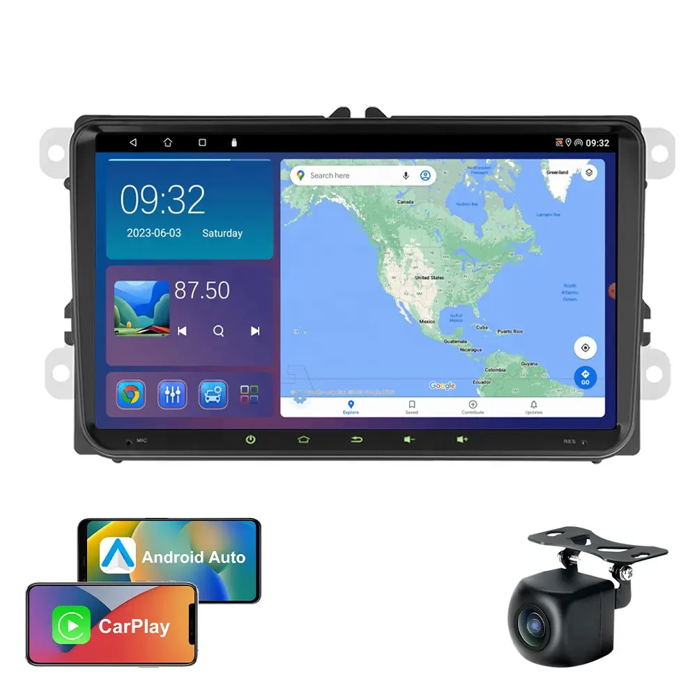 卸売業者工場価格9インチタッチスクリーンRAM 2GB Rom 32/64GB Wifi DSPラジオAndroid Auto Carplay for VW 2Din Car DVD Player