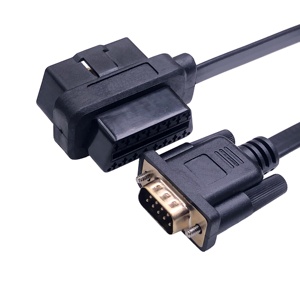 AOTAI-Câble plat d'extension adaptateur RS232 série VGA DB9 mâle vers OBD2 M/F pour les diagnostics de voiture - Product Image 3
