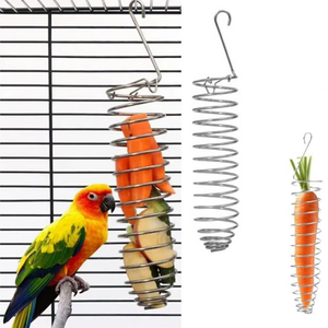 Support de nourriture inodore pour oiseaux en acier inoxydable, jouet de forrage pour perroquets avec panier suspendu, support de nourriture durable pour l'enrichissement des oiseaux - Product Image 5