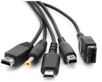 Câble de charge USB 5 en 1 de haute qualité en gros pour Nintendo DS Lite pour NDS pour GameBoy Advance GBA SP Câble USB pour PSP