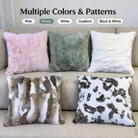 Housse de coussin en fourrure de lapin véritable de luxe, housse de coussin en fourrure de lapin douce et moelleuse pour canapé, salon, maison, hôtel, décoration, vente en gros
