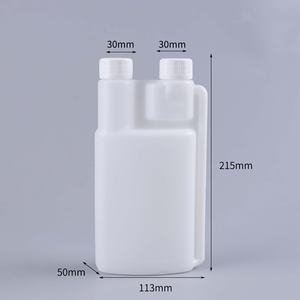 <b>Empty</b> Measuring Dosing Packaging Customizable Logo Printing Twin Dual Neck <b>Plastic</b> HDPE <b>Bottle</b> - Product Image 4