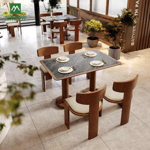 Chaises de <span class=keywords><strong>café</strong></span> sur mesure, table basse, design moderne commercial, mobilier de restaurant, tables et chaises de restaurant en bois massif - Product Image 2