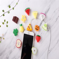 Mignon Fruit téléphone USB câble protecteur pour iphone câble chompers cordon animal morsure chargeur fil support organisateur protection