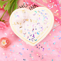 Paillettes holographiques arc-en-ciel étoiles et lunes, sequins changeants de forme, résistants aux solvants pour impression sur ongles, boîtes cadeaux et artisanat fait main