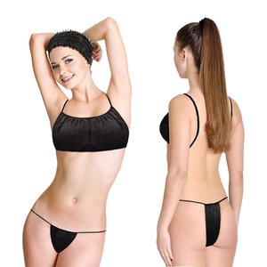 Soutien-gorge jetable non tissé élastique noir économique pour voyage, <span class=keywords><strong>spa</strong></span>, salon de massage, post-partum, sans bonnets ni bretelles - Product Image 1