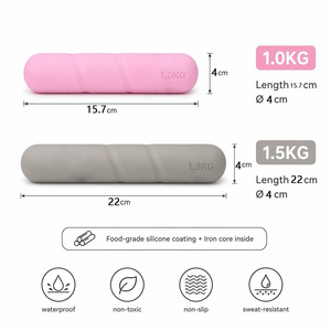 Haltères de fitness en silicone avec logo personnalisé haltères à main en fonte Pilates poids chevilles et poignets réglables haltères en silicone - Product Image 4