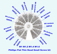 Kit de 12 types de micro-vis Phillips, vis de remplacement minuscules pour la réparation de montres, lunettes, téléphones, ordinateurs portables, avec boîte de rangement