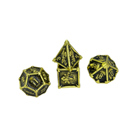 Ensemble de dés de jeu de rôle D&D en métal bronze antique, faits à la main, polyédriques, D20, 7 pièces, en matériaux personnalisés, moulés de manière écologique