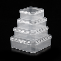Boîte de rangement rectangulaire en plastique transparent, recyclable, mini boîte à bonbons pour le stockage de petits produits, pour gâteaux, bonbons, vis, emballage
