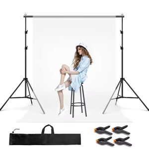 Kit de support de toile de fond en métal 2x3m, cadre de fond réglable avec écran <span class=keywords><strong>vert</strong></span> <span class=keywords><strong>pour</strong></span> équipement d'éclairage de studio photo vidéo - Product Image 1