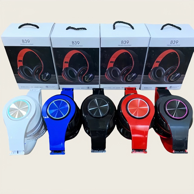 B39 Foldable Wireless BT Headphones With Mic Over on Ear Headsets Stereo Game Earphone TF Card