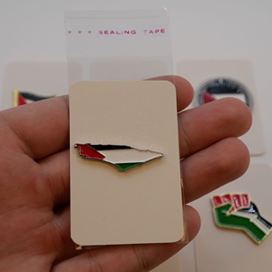 Ensemble de badges en émail personnalisés avec drapeau et carte de Palestine modernes, emblèmes nationaux palestiniens pour la décoration de téléphone - Product Image 5