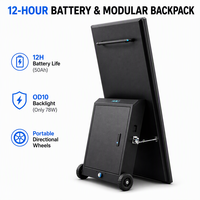 Affichage numérique extérieur sur batterie de 43 pouces, 2000 nits, IP65, couleur intégrale, autoportant, contrôle par application mobile avec roues