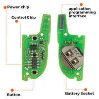 Clé télécommande universelle filaire Xhorse XEKF21EN à 3 boutons, style couteau, pour outil de clé VVDI, version anglaise