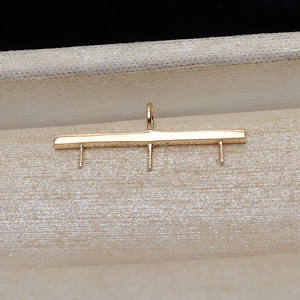 Pendentif en or 18 carats Wenchi AU750 fait main pour femme, support 3 perles avec accessoire 5158 pour perles lâches, modèle 13714 - Product Image 2