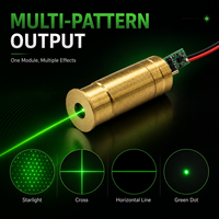 Nouveau module laser vert 532nm 45mW, faisceau croisé Starlight, ligne horizontale, tête métallique, DC2.3-5V, accessoires pour éclairage de scène et de pelouse ZhonNa