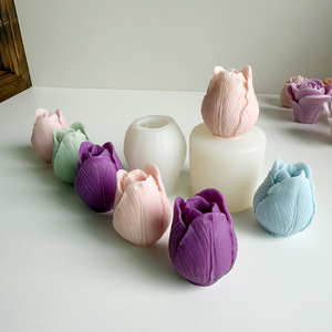 3D Tulip Bud Silicone khuôn nến sáng tạo nhựa <span class=keywords><strong>ICE</strong></span> <span class=keywords><strong>CUBE</strong></span> khuôn tự làm món tráng miệng fondant sô cô la nướng đồ dùng - Product Image 6