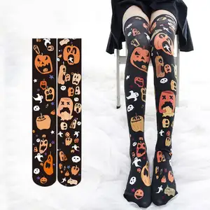 Custom Halloween Vrouwen Nylon Tube Kruis Bundeling Gedrukt Kousen Japanse Kousen Wereld Sexy Kousen Voor Jonge