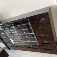 Meuble de présentation pour salon de manucure, style vintage en bois couleur noyer, armoire de rangement pour vernis à ongles, armoire pour vernis gel, casier pour salon de manucure