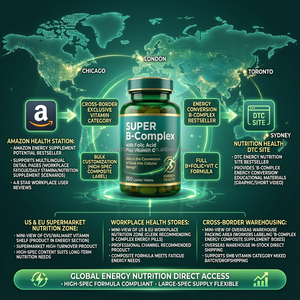 Complejo <span class=keywords><strong>Super</strong></span> B de etiqueta privada OEM con vitamina C, ácido fólico, soporte de energía inmune, 150 tabletas para adultos, no para mujeres embarazadas - Product Image 2