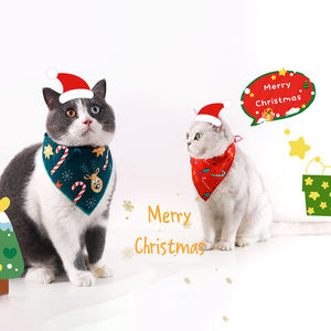 وشاح مثلث مخصص للكلاب بتصميم عيد الميلاد، يُباع بالجملة، مصنوع من القطن للكلاب الكبيرة - Product Image 2