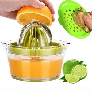 Presse-fruits manuel de 12OZ, pour raisin, citron, Orange, avec tasse de mesure intégrée et râpe