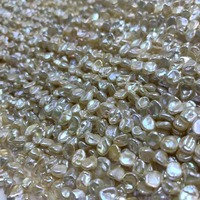 Keshi baroque naturel de petite taille 6.5-7mm perle de ficelle Keshi d'eau douce blanche