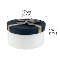 Coffret cadeau de luxe personnalisé avec couvercle arrondi et base avec nœud rigide Boîte en papier avec insertion en carton Paquet complet de bijoux pour robe