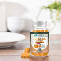 Suplemen Herbal Vegan Alami Ekstrak Kunyit Curcumin dan Jahe dengan Lada Hitam, Label Pribadi OEM Grosir