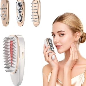Ensemble de masseur facial électrique 4-en-1 avec têtes interchangeables pour le visage, le soin du cuir chevelu, le Gua Sha, le soin du corps entier et la relaxation musculaire - Product Image 1