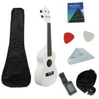 Concert Ukulele 23 Inch 4-String Basswood Body Matte Finish Nylon Strings Open Gear Tuning Durable Beginner-Friendly Home