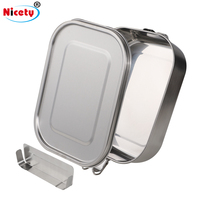 Boîte à lunch Nicety de haute qualité en acier inoxydable 304, étanche, avec séparateur, écologique, facile à nettoyer, compartiments
