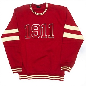 Sudadera de cuello redondo roja para hombre, con estampado 1911, corte regular, de algodón tejido, informal, para otoño. - Product Image 1
